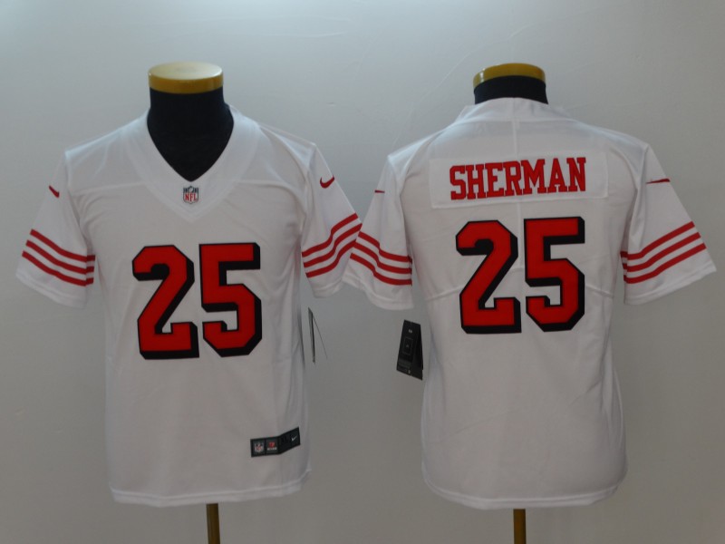 Youth San Francisco 49ers #25 Sherman White Color Rush Nike Vapor Untouchable Limited Playe NFL Jerseys->los angeles angels->MLB Jersey